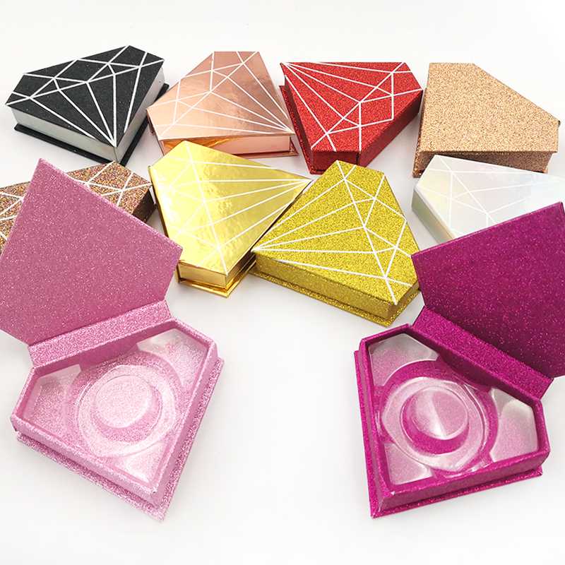 

20pcs/pack wholesale false eyelash packaging box lash boxes packaging custom logo faux mink lashes fake strip diamond case empty