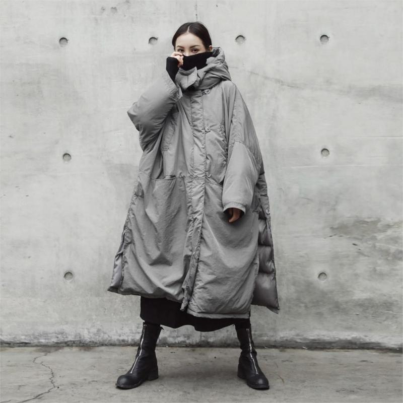 

Women Solid Hooded Plus Size Coat Outerwear Ladies Loose Simple Parkas Long Coat Female Oversize Overcoat Topcoat 2020 Winter, Black