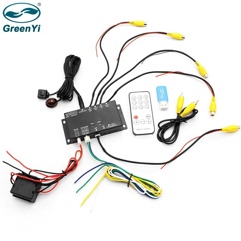 

GreenYi Panoramic System DVR Recorder Box Can connect 4 cameras For Car Front Rear Left Right Video Parking System car dvr
