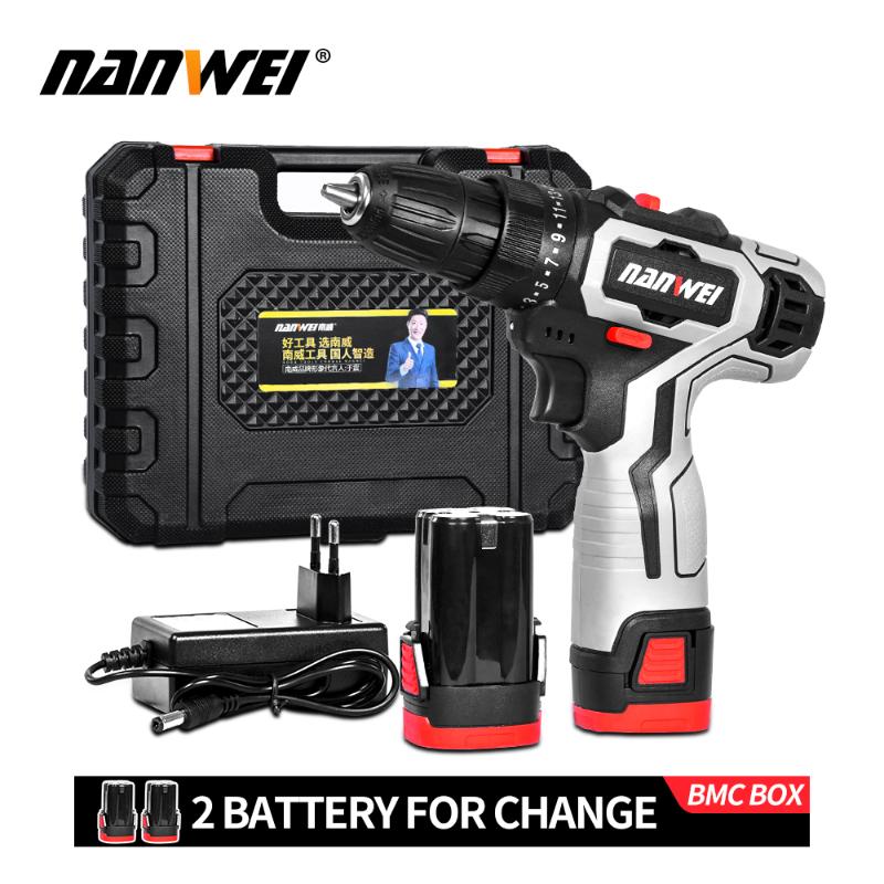 

2020 new style NANWEI 12V 18V Screwdriver Mini Lithium-Ion Battery 3/8-In new color for household