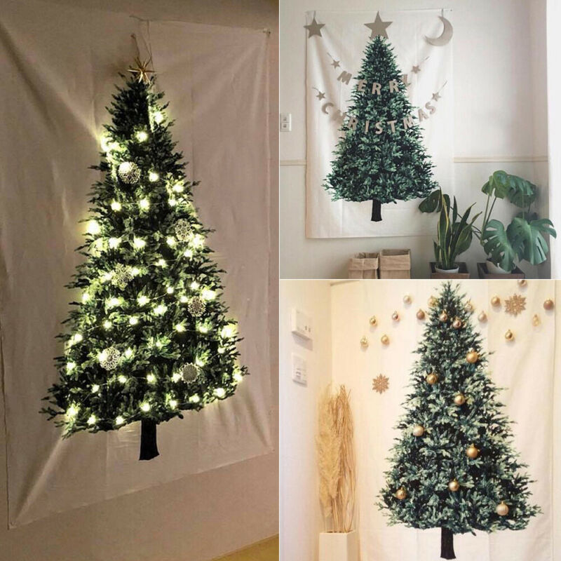 

Christmas Tree Tapestry Ornament Vintage Holiday Art Wall Hanging Home Indoor Bedroom Decoration Christmas Tree Pine Tarpaulin