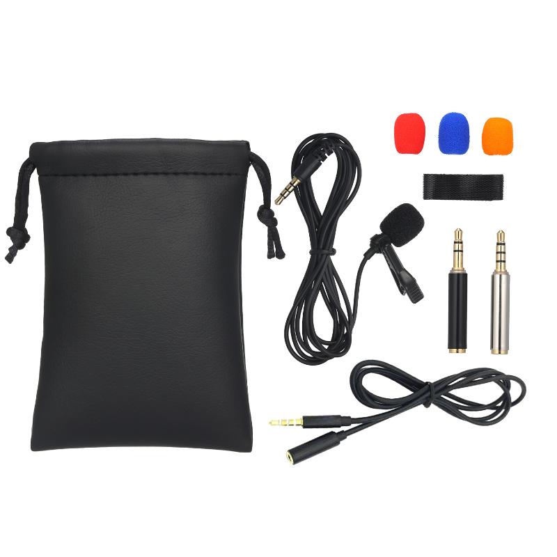 

3.5mm Mini Collar Microphone 1.5m Wires Clip Lapel Microphone High Sensitivity Mic Audio Adapter Cable for Smart Phone Laptop PC