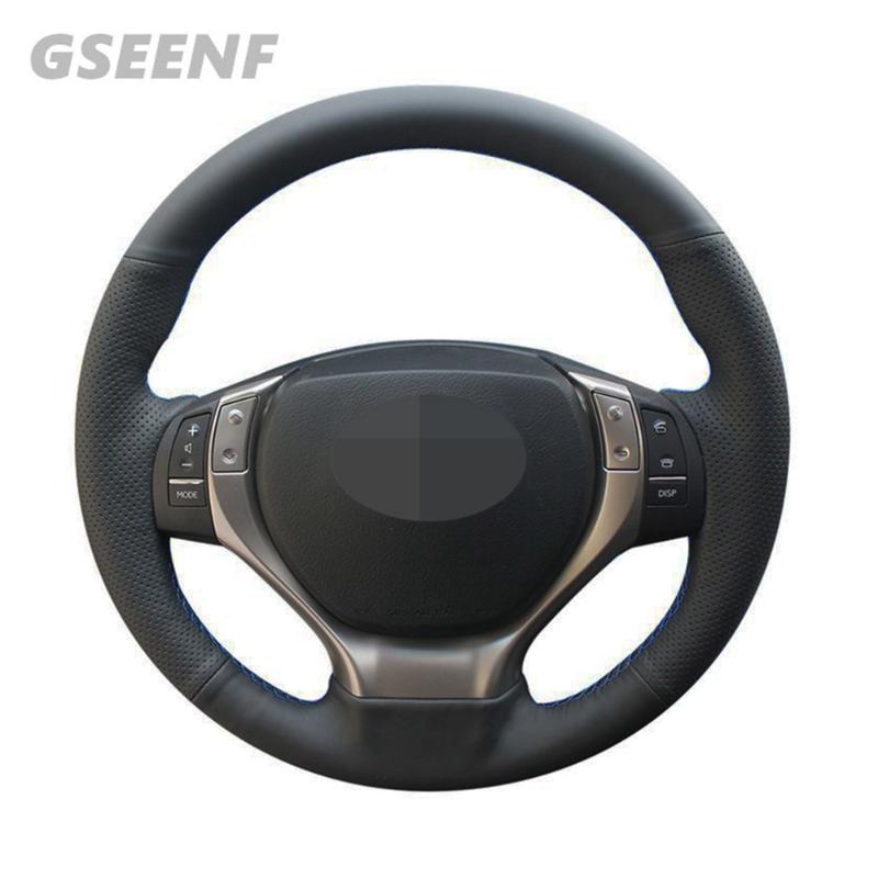 

Car Steering Wheel Cover For ES250 ES300h RX270 RX350 GS250 GS300h Black Hand-stitched Artificial Leather