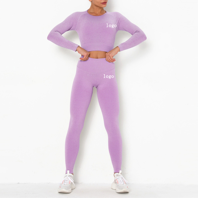 

Women Vital Seamless Yoga Set Gym Clothing Fitness Leggings+Cropped Shirts Sport Suit Women Long Sleeve Tracksuit Active Wear, Beige