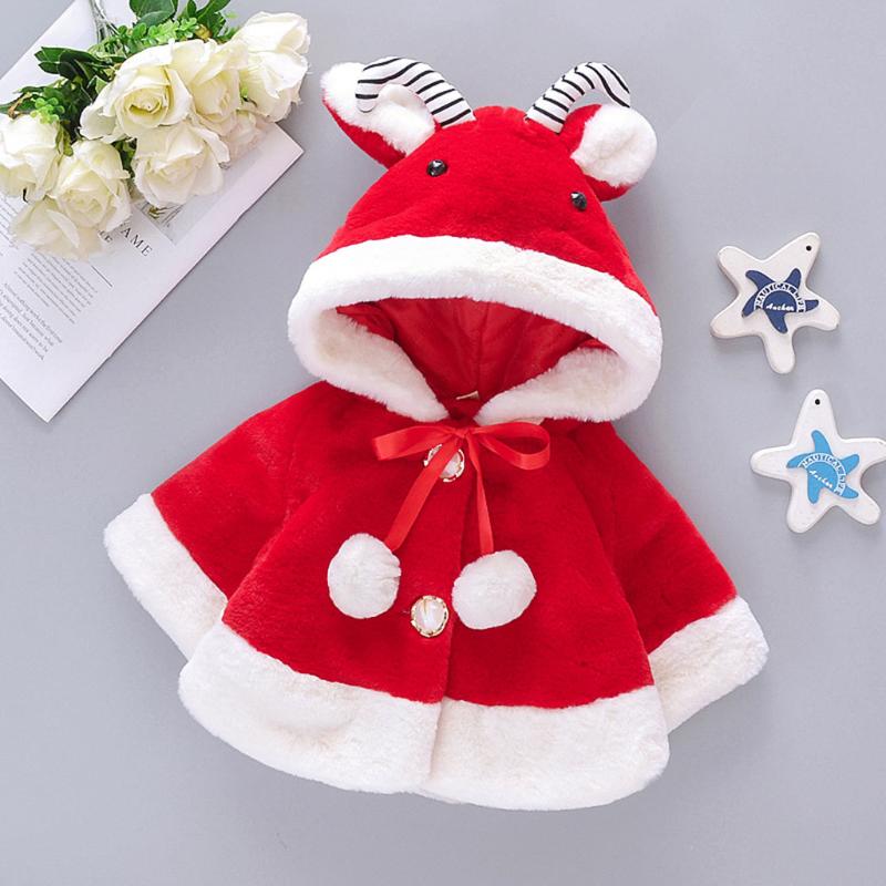 

Baby Winter Plush Cloak Coat Baby Girls Winter Cartoon Faux Fur Cape Windproof Coat Warm Hooded Cloak Clothes Winterjas Meisje, Gn