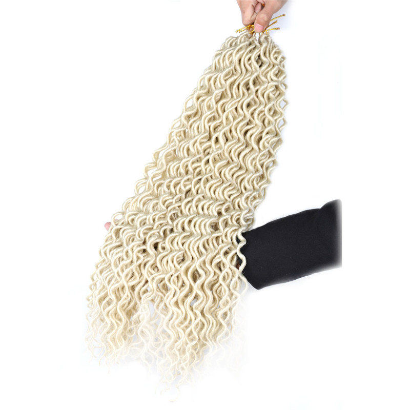 

Synthetic Goddess Locs Crochet Hair Extensions 18 inch Long Soft deep curly faux locs crochet hair Synthetic Hair Extensions, T1b/99j