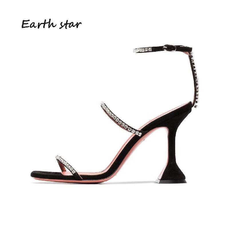 

Shoes Women Sandals zapatos de mujer Summer Crystals sandalias mujer Bling chaussure femme sandalia feminina Rhinstones Sandals, Black