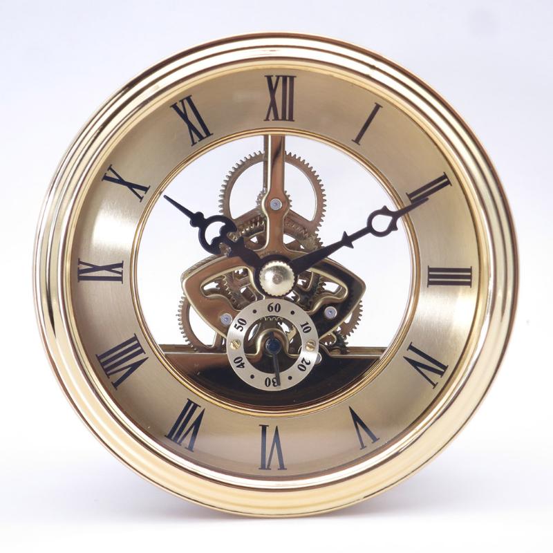 

97mm diameter retro bell golden Craft table clock accessories metal movement prayer clock home clockes Fashion design
