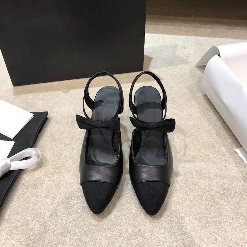 

Women Lambskin Pumps Laminated Grosgrain Lady Gold Black Charming High Heel Sandal Cotton Leather Dress Party Shoes Flat Bottom with Box