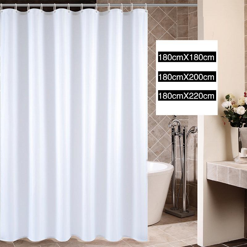 

35White Shower Curtains Bath Curtain Modern Waterproof Polyester Bath Curtain cortina de ducha For Bathroom with 12pcs Hooks