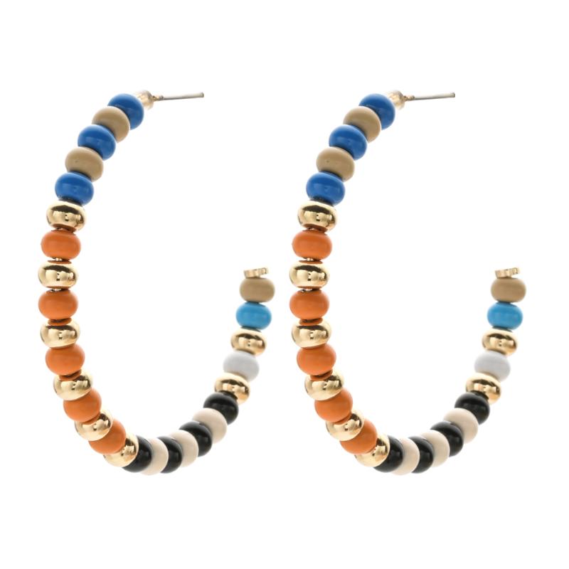 

New Colorful Ethnic Earring Bohemian Vintage Bead Round Dangle Engagement Party Drop Earrings Boho Jewelry Women Accessories