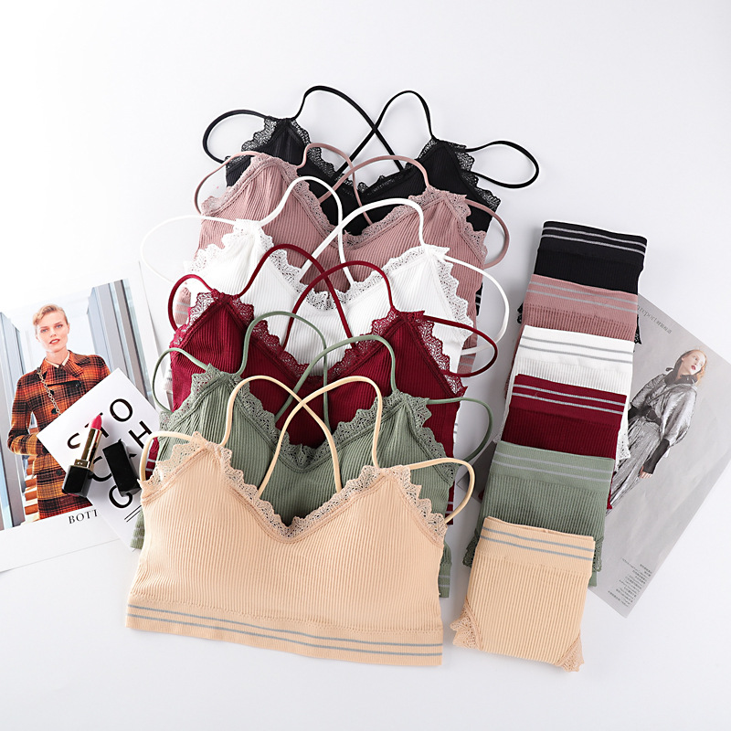 

Sexy Women Bra Panties Set Push Up Sports Bra Set Cross Strap Seamless Active Women Lingerie Fitness Top Underwear, Red