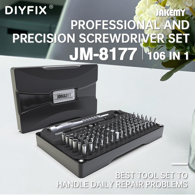 

Jakemy-8177 DIY Professional Precison Screwdriver Tool Set With 93 Drive Bits For Mobile Phone Digital Household Home Repair Kit