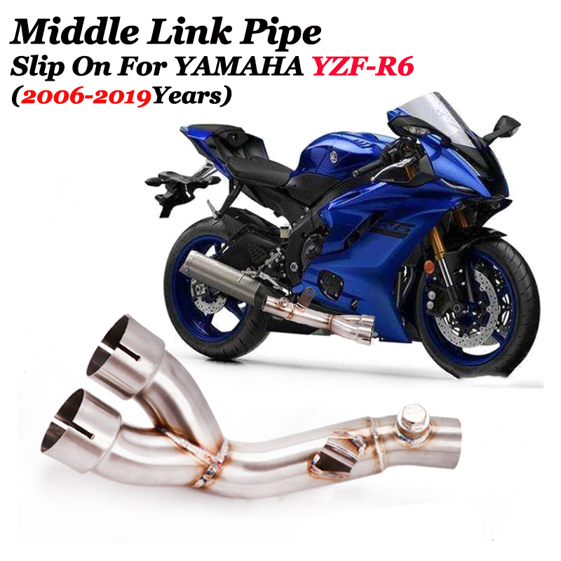 

Slip On For YZF-R6 R6 2006-2020 Motorcycle Exhaust Muffler Escape Modified Connector Middle Link Pipe Eliminator Enhanced