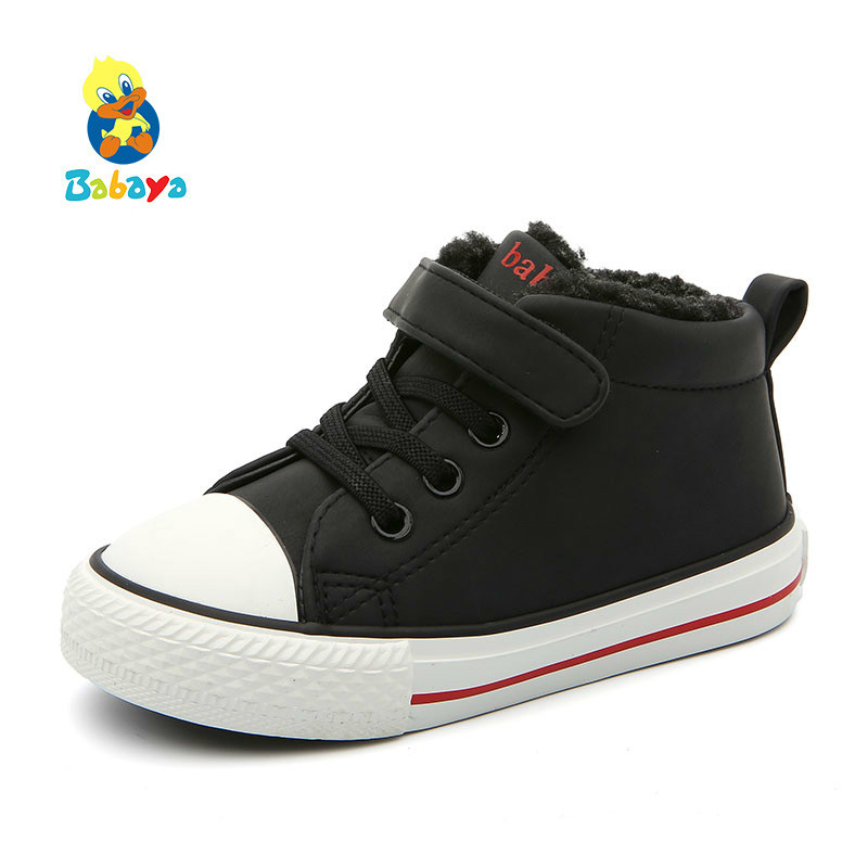 

2020 winter Children's Shoes girls Cotton-padded Shoes Baby Thickening Increase Down Winter New boys Boots Casual, Black