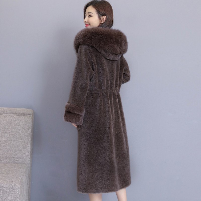 

High Quality Women Winter Warm Faux Fur Coat Plus Size Fluffy Long Jacket Faux Sheep Shearing Overcoat Lady Loose Fit Outerwear