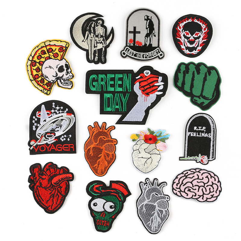 

20200816 Back glue Patch Badge clothing shoes, hats, bags accessories embroidered cloth label, Black