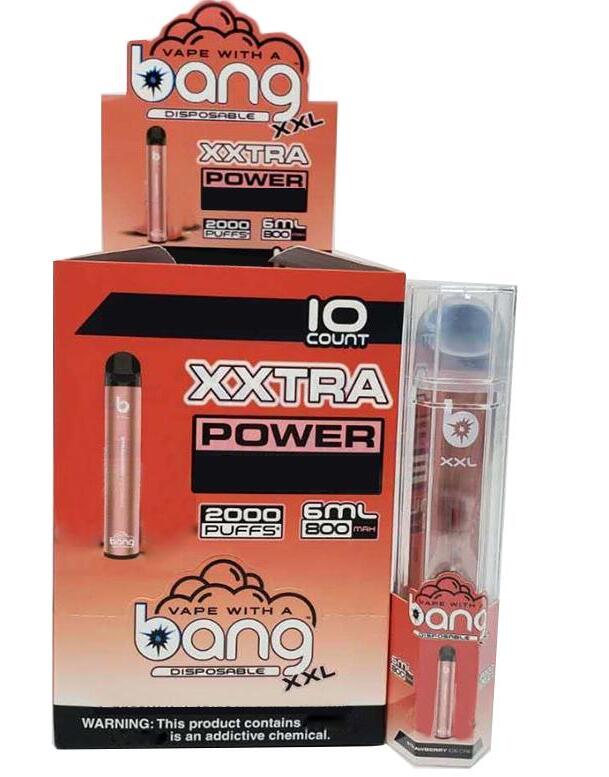 

NEW Bang XXL Kit Disposable Vape Pen Device 800mAh Battery 6ml Pods Empty Vapors 2000 Puffs BangXXtra Vapes gunnpod