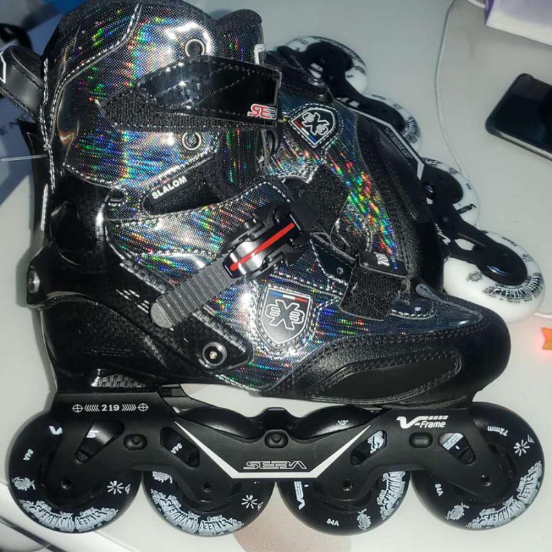 

100% Original 2020 Trix2 Adult Inline Skates Rainbow Roller Skating Shoes Rockered Frame Slalom Sliding FSK Patines Adulto, 2020 model