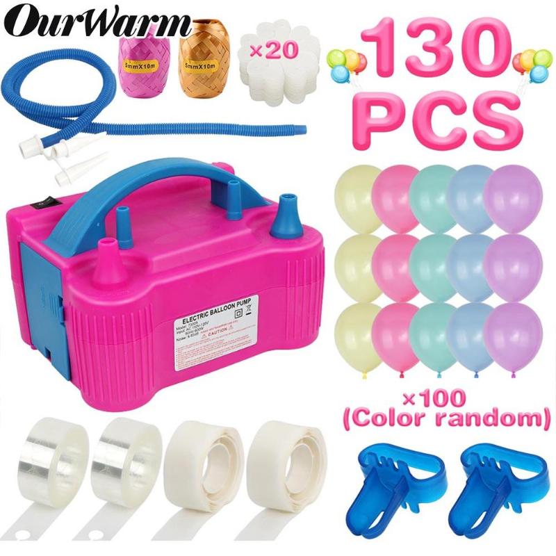 

Party Decoration Ourwarm Electric Balloon Pump Inflator Double Hole Portable Air Blower Eu/US Plug Nozzle Compressor Ballons Accessories