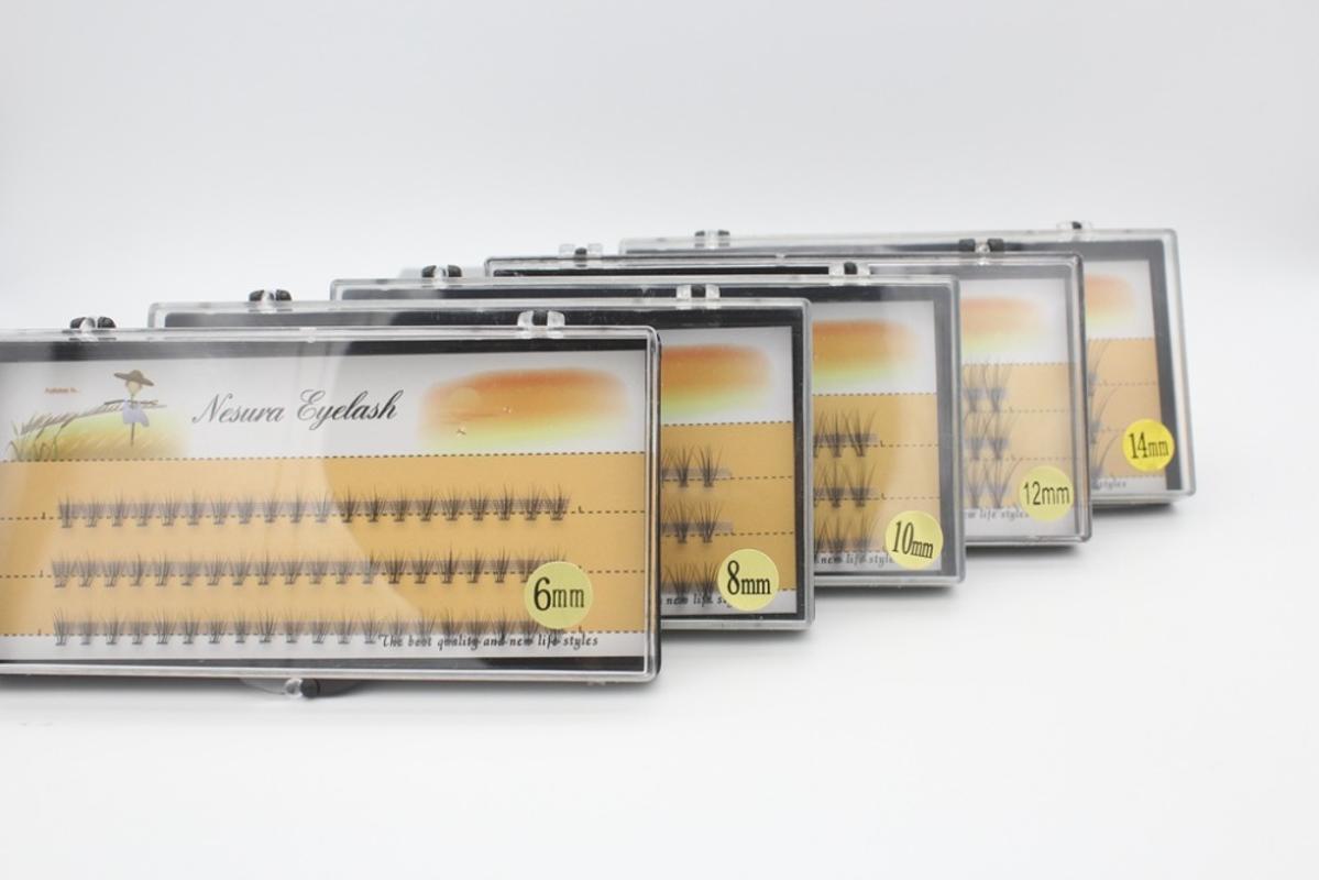 

5 cases/Lot 0.1C Curl New Natural Long Black Individual False Eyelashes Extension Kits Makeup Fake Eye Lash 6/8/10/12/14mm