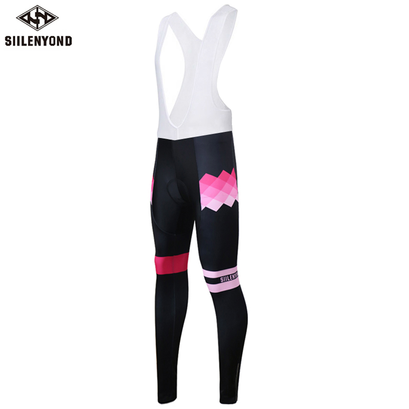 

Siilenyond Pro Women Cycling Bib Pants With Coolmax 3D Gel Pad MTB Bike Cycling Bib Tights Bicycle Trousers Ciclismo Pantalones, Normal pants