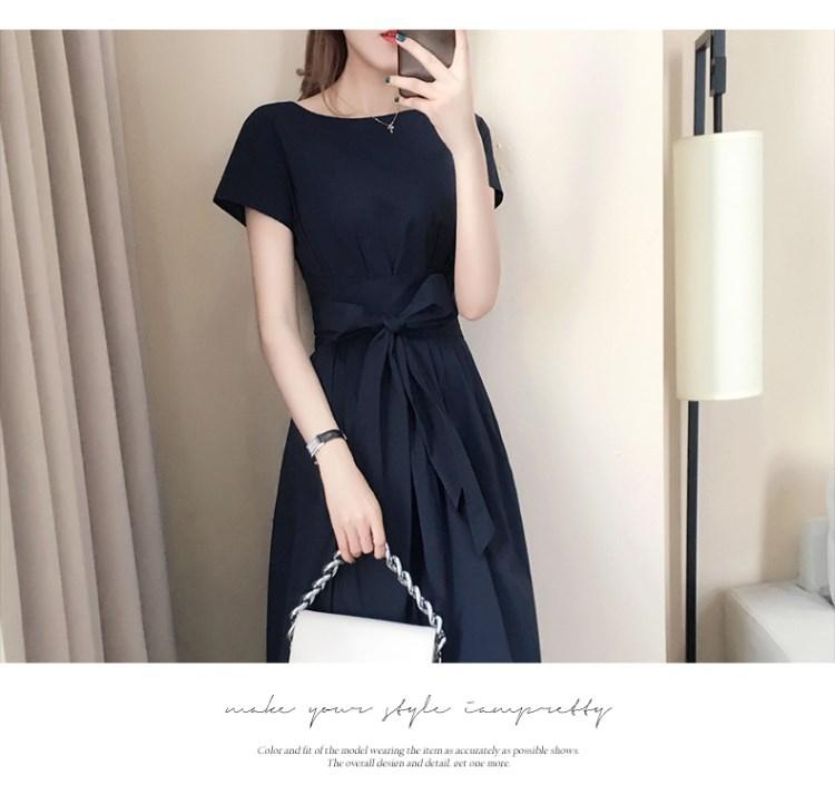 

women fashion pleats puff sleeve solid dress chic office lady vestidos casual straight dresses vintage dress, Blue