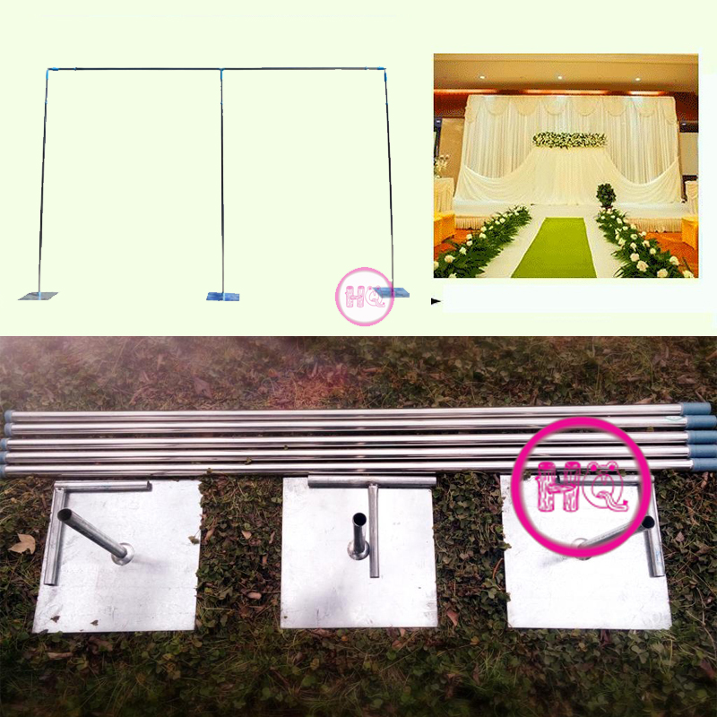 

upgrade Quality Wedding Stainless Steel Pipe Wedding Backdrop Stand with expandable Rods Backdrop Frames Event Decoration