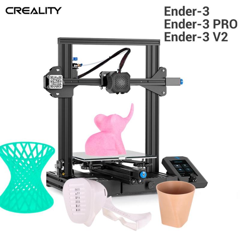 

Creality 3D Ender-3 V2 3D Printer Kit All-Metal Integrated Structure Silent Mainboard New UI Display Screen Resume Printing