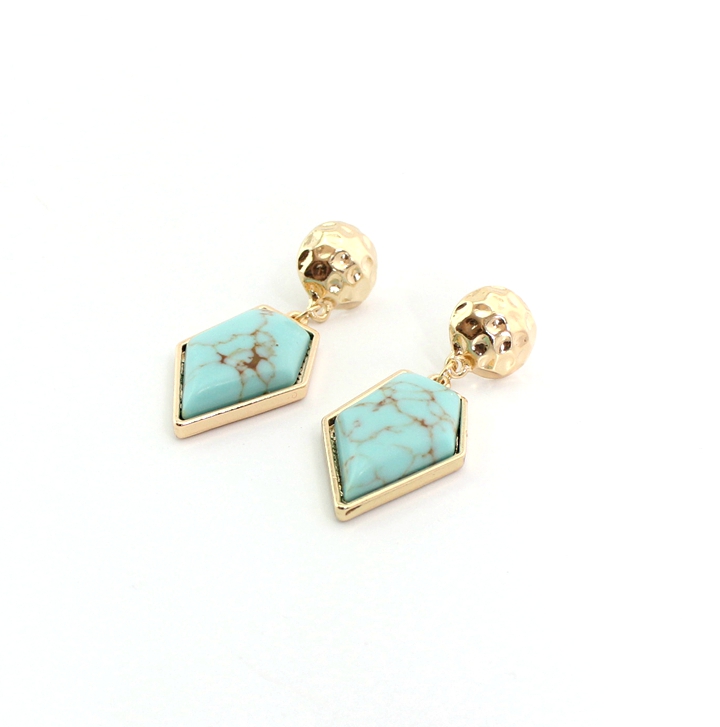 

Tturquoise Pack Rhomb Stud Dangle Chandelier Earrings