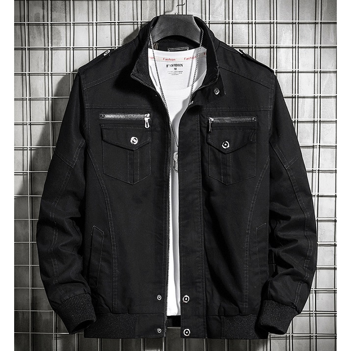 

Men Workwear Jackets Fashion Solid Color Autum Mens Clothing Men Thin Air Force Jackets Fashion Plus Size Coat 2020 New Arrival Hot Sale, Khaki