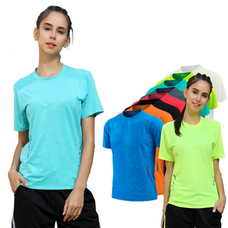 

Yoga Running Shirt Women Quick Dry Stretch T-Shirt Fitness Training Sports Woman Loose O Neck Short Sleeves ShirtsBreathable, P11-8 q green