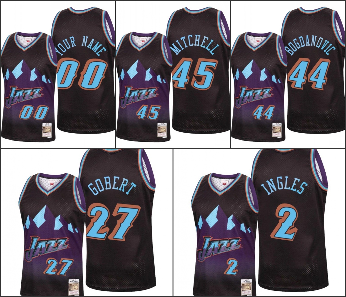

Utah Jazz Men Donovan Mitchell Joe Ingles Rudy Gobert Bojan Bogdanovic NBA 2020 Reload Classic Custom Black Jersey