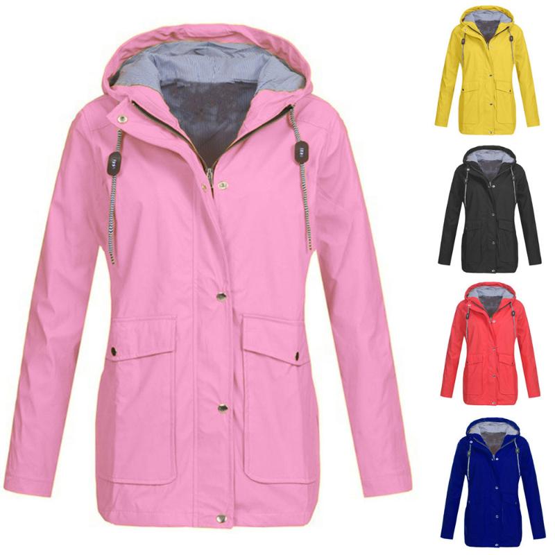 

Solid Rain Jacket Plus Size Soft Waterproof Windproof Hooded Raincoat Women Softshell Jacket Winter Water Proof Hiking, Lavender