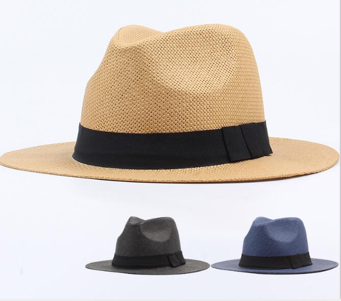 

Summer new flat along the hat white men and women straw hat beach shade sunscreen jazz bowler