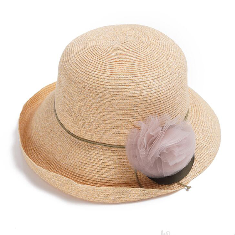 

Summer Sun Hats For Women Foldable 2020 Straw Sunbonnet Wide Brim Floppy Cloche Hat Vacation Beach Style Chapeau Paille Femme, Beige