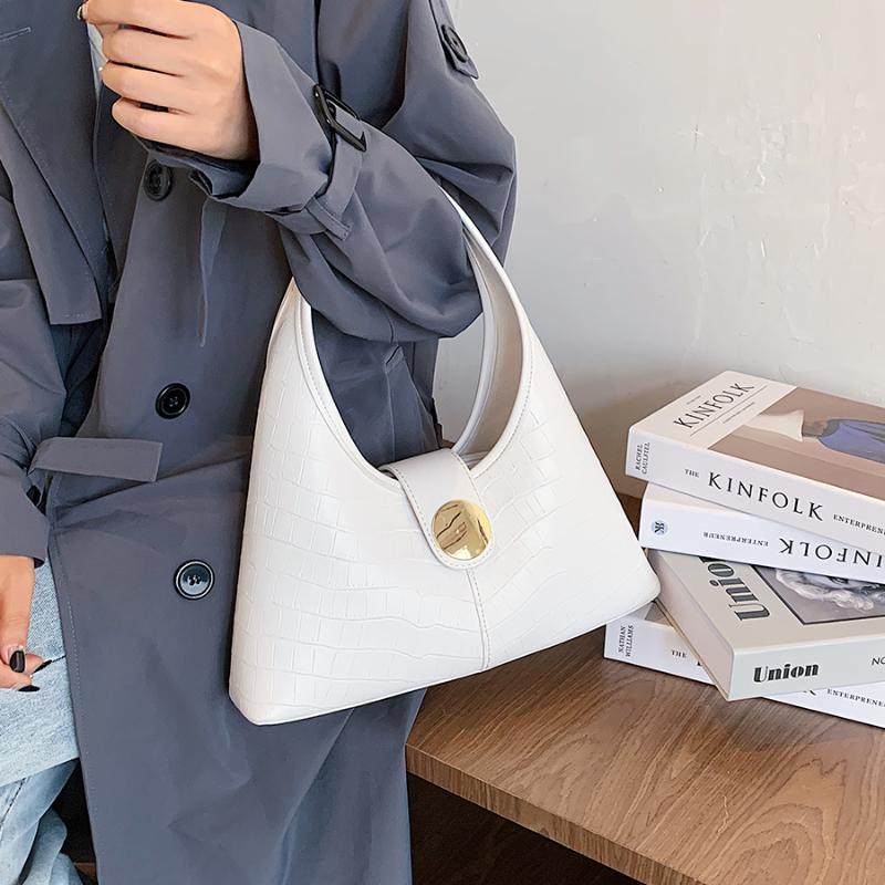 

Stone Pattern PU Leather Small Tote Bags for Women 2020 Women's Handbag Trend Hand Bag Vintage Designer Crossbody Bag, White