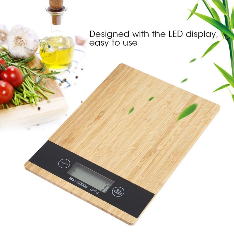 

Digital Multi-function Kitchen Scale Bamboo LED Display Electric Kitchen Weighing Scale, Yellow