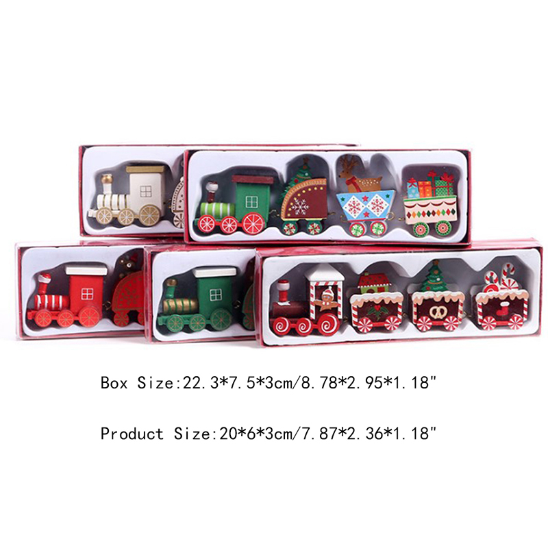 

Mini Wooden Train Xmas Kids Toy Family Home Decor New Year Gift Traffic Toy