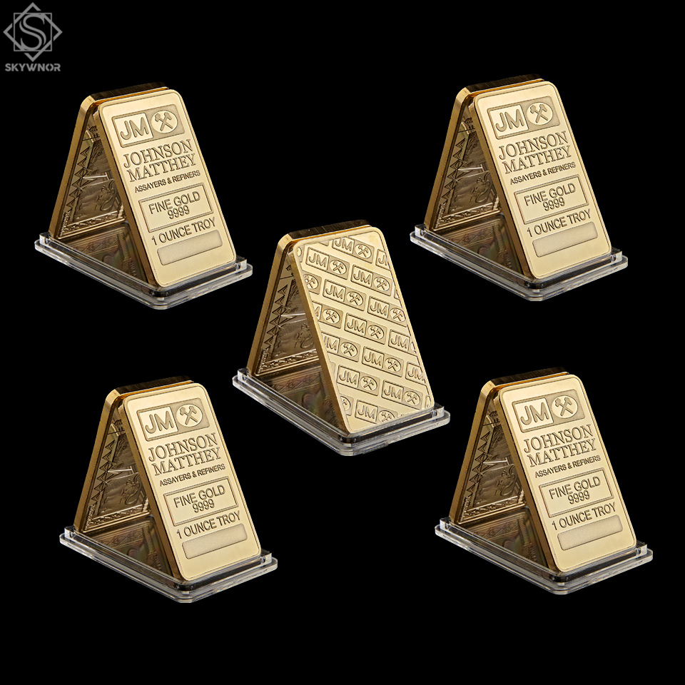 5PCS UK London Replica Fine Gold 999 1 Ounce Troy Johnson Matthey Craft Assayer& Refiners Bar/Coin Collectible-image-587535174