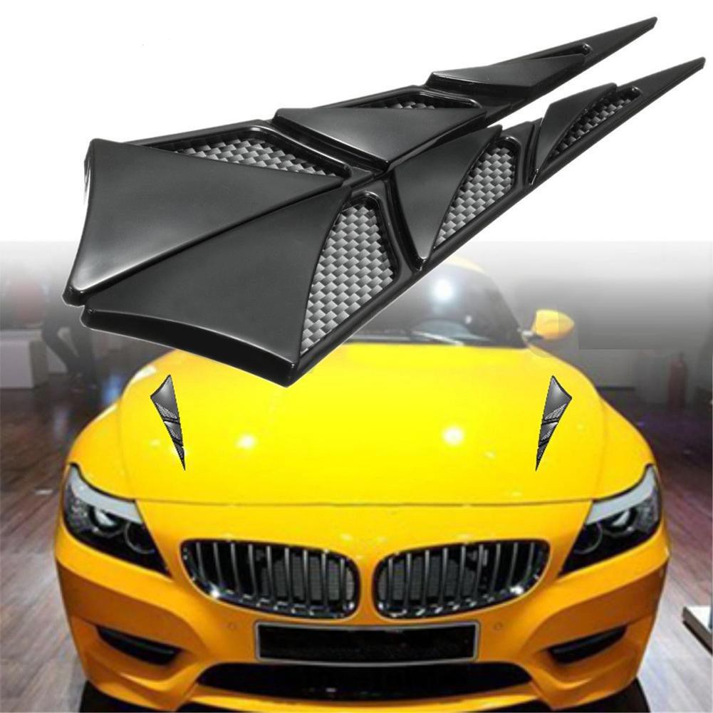 

2PCS Car Hood Side False Air Outlet Stickers Simulation Vent Ation Side Wind Mouth Shark Decorative Stickers
