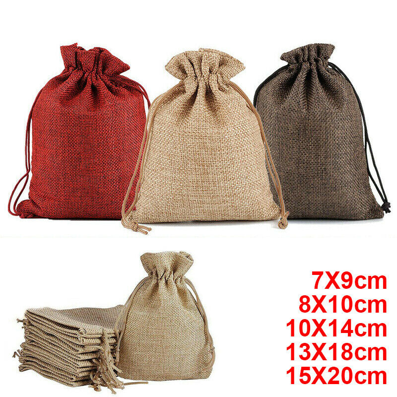 

Wholesale Price Natural Reusable Linen Bags with Drawstring for Jewelry Small Coins Purse Gift Pouch Bag