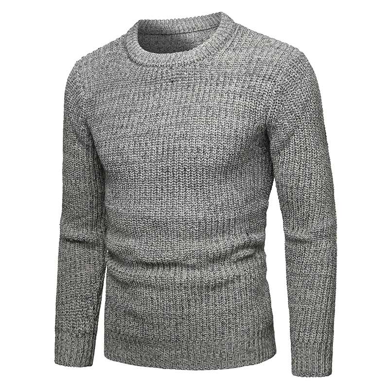 

2020 Winter Men's Pure Color Coats Loose In Warm Cashmere Pullover Woolen Sweater Grey/red/navy Casual Knitting Plus Size -3XL, Gray