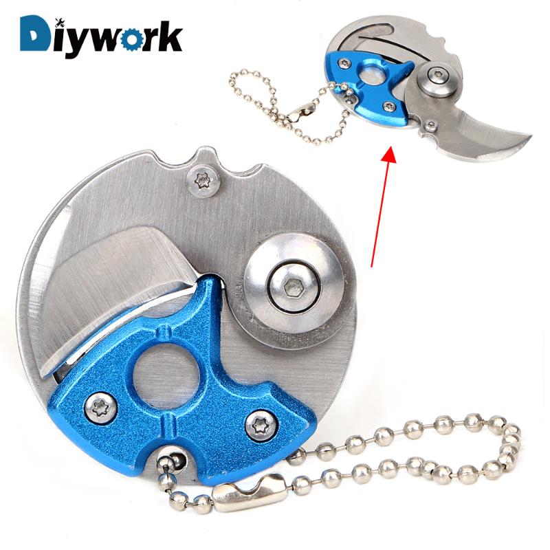 

DIYWORK Mini Folding Blade Self Defense Pocket Knife Keychain Knife Hand Tool Sets Camping Outdoor Survive Tools
