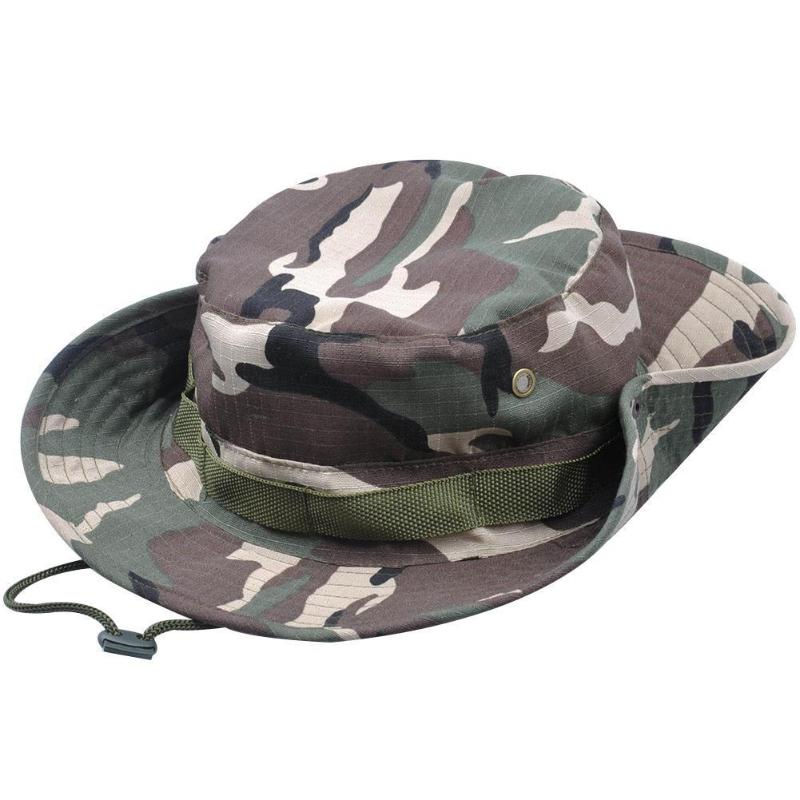 

Outdoor Leisure Camouflage Sun Hat Men And Women Windproof Sunscreen Hat Summer Beach Round Camouflage Sports Edge O9Q3