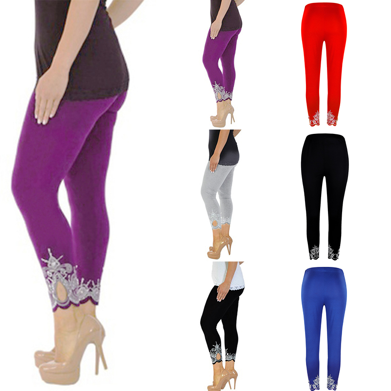 

New Women' Fashion Slim Slimming Printed Nine-Point Pants Leggings, Black