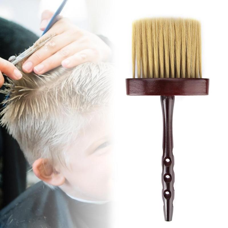

Professional Soft Neck Face Duster Brushes Comfortable Lightweight Touch Wood Handle Salon Cutting Hairdressing Styling Tools