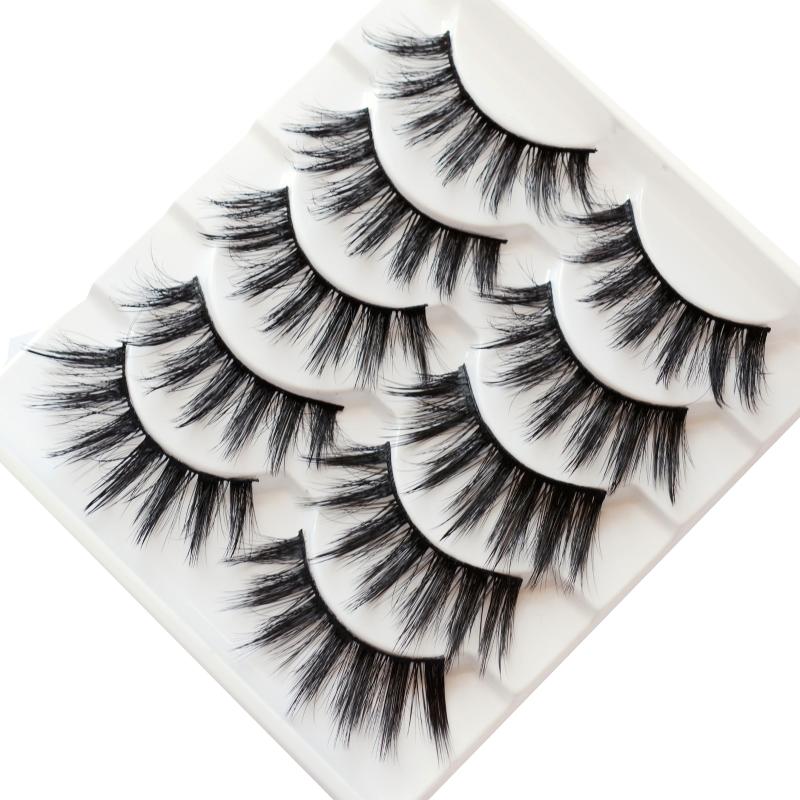

WZSQJN 5 Pairs 3D False Eyelashes Wispy Thick Lashes Handmade Soft Eye Makeup Extension Tools