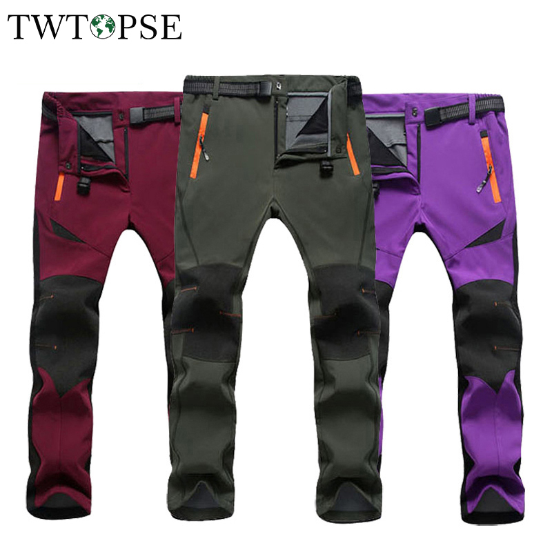 

TWTOPSE Winter Waterproof Cycling Pants Men Women Thermal Sports Trousers MTB Bike Bicycle Pants Windproof Warm Fleece Pant 2020, Women purple pants