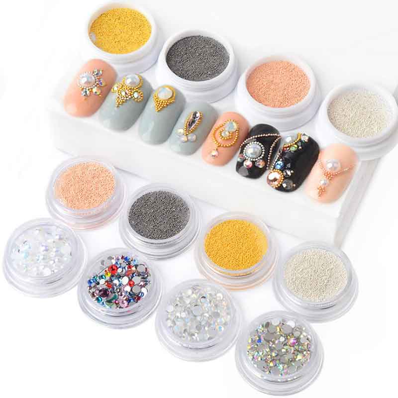 

Nail Art Stud Metallic Beads Decal Decoration Metal Slice Silver Gold Neon